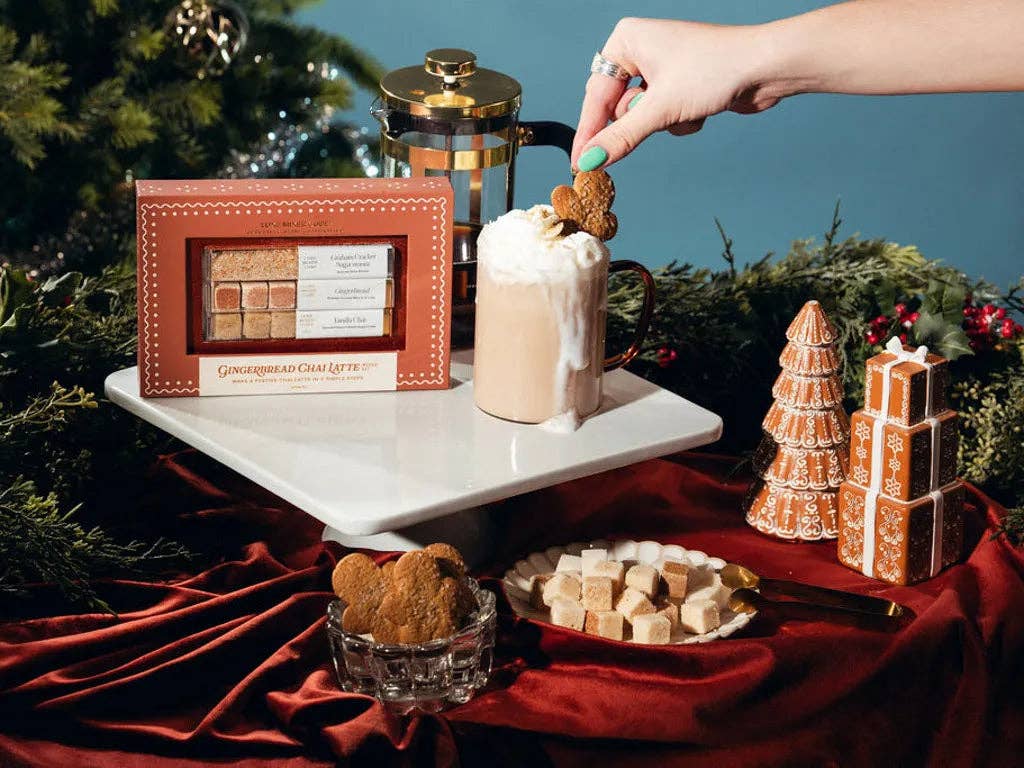 TEASPRESSA- Gingerbread Chai Latte Mixer Kit, Vanilla Chai & Rimmer