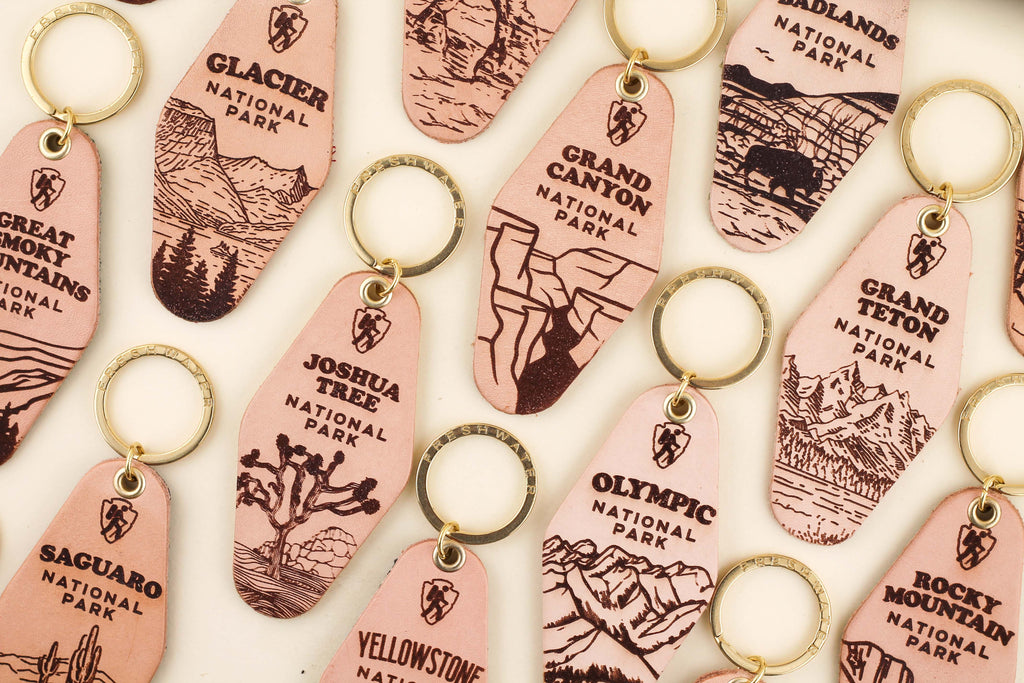 Freshwater Curated Goods- National Park Hotel Leather Keychain