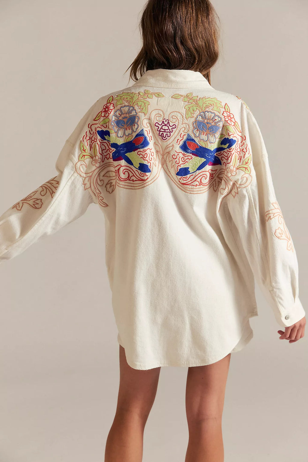 Free People- Take Flight Embroidered Shirt