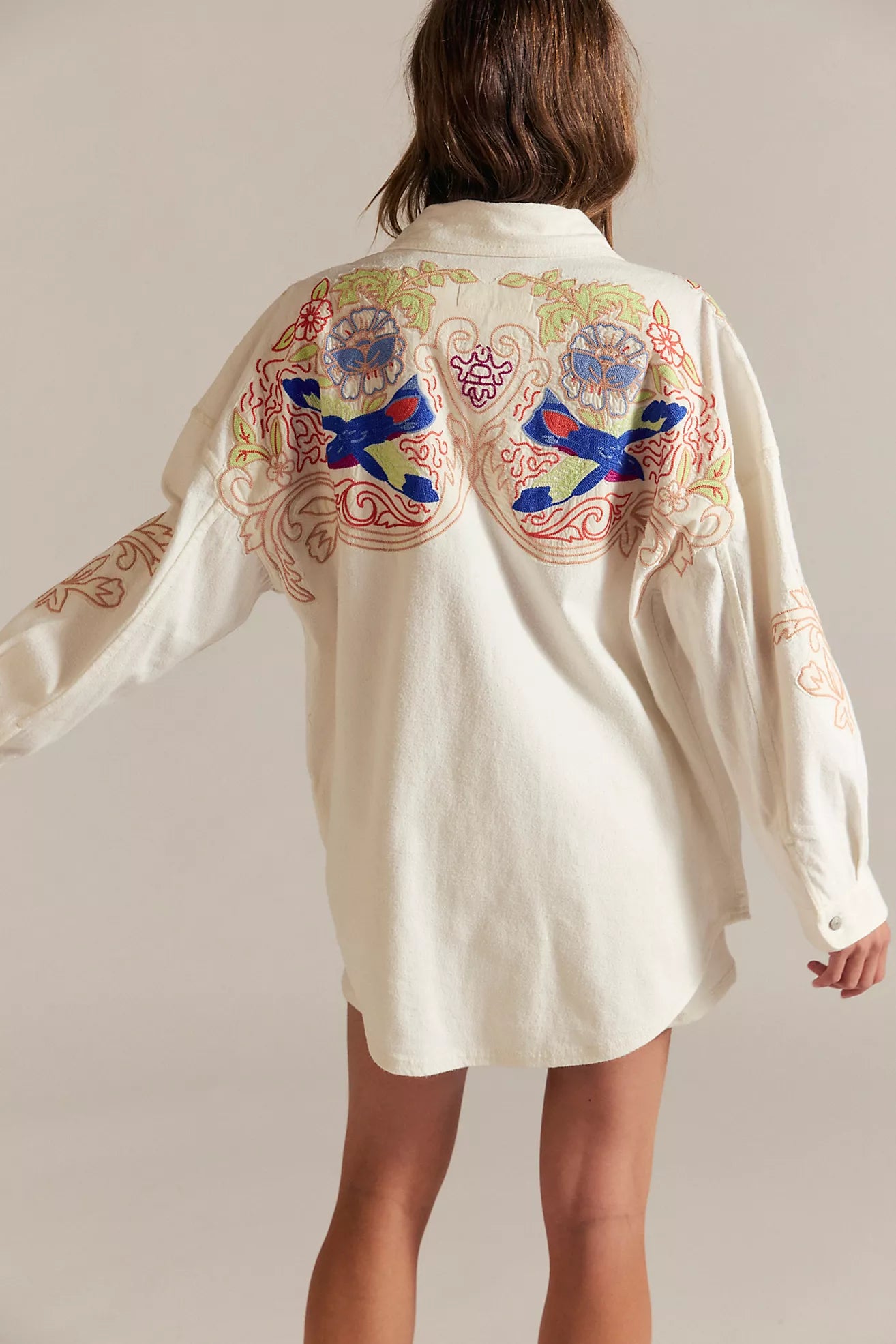 Free People- Take Flight Embroidered Shirt