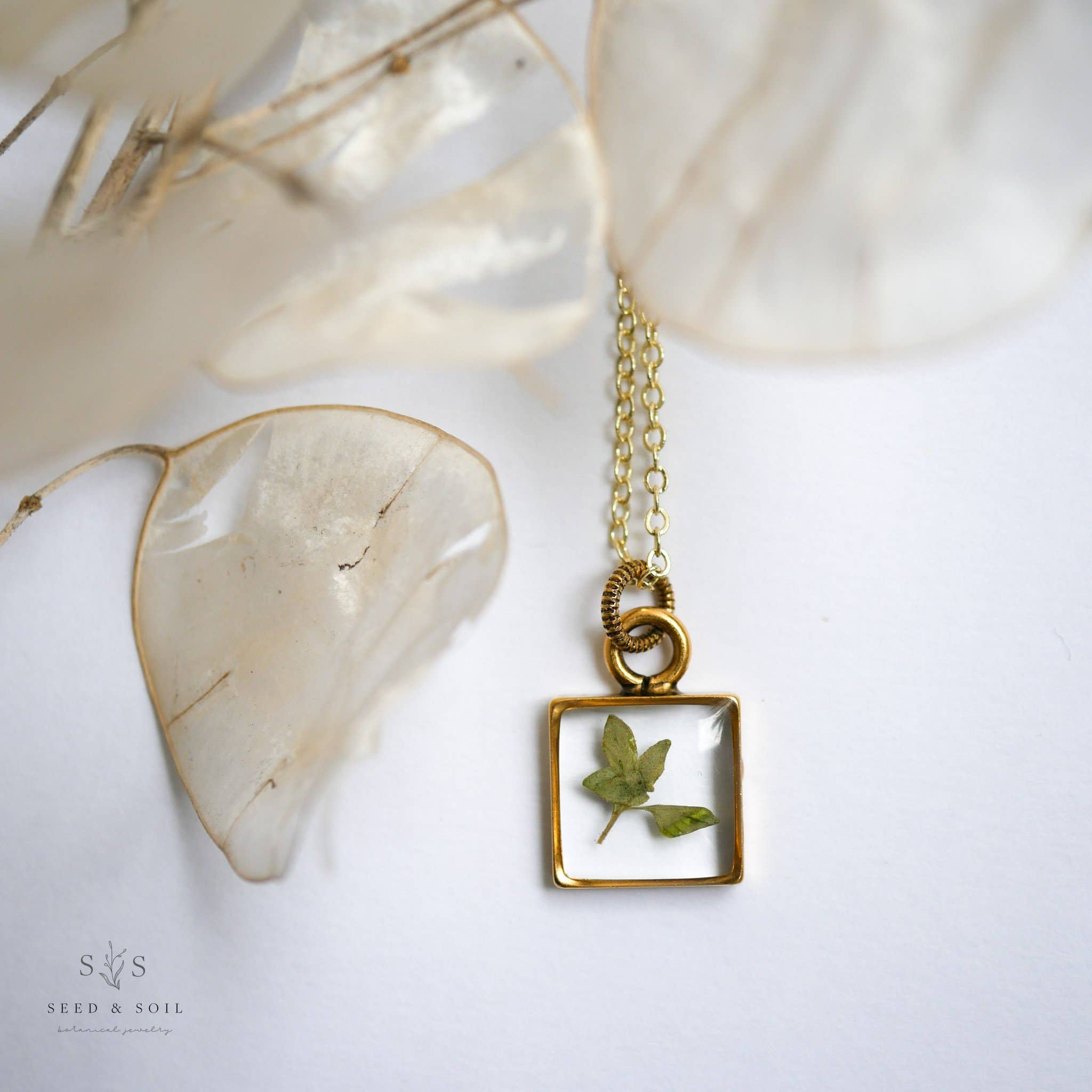 Seed & Soil- Small Square Pendant