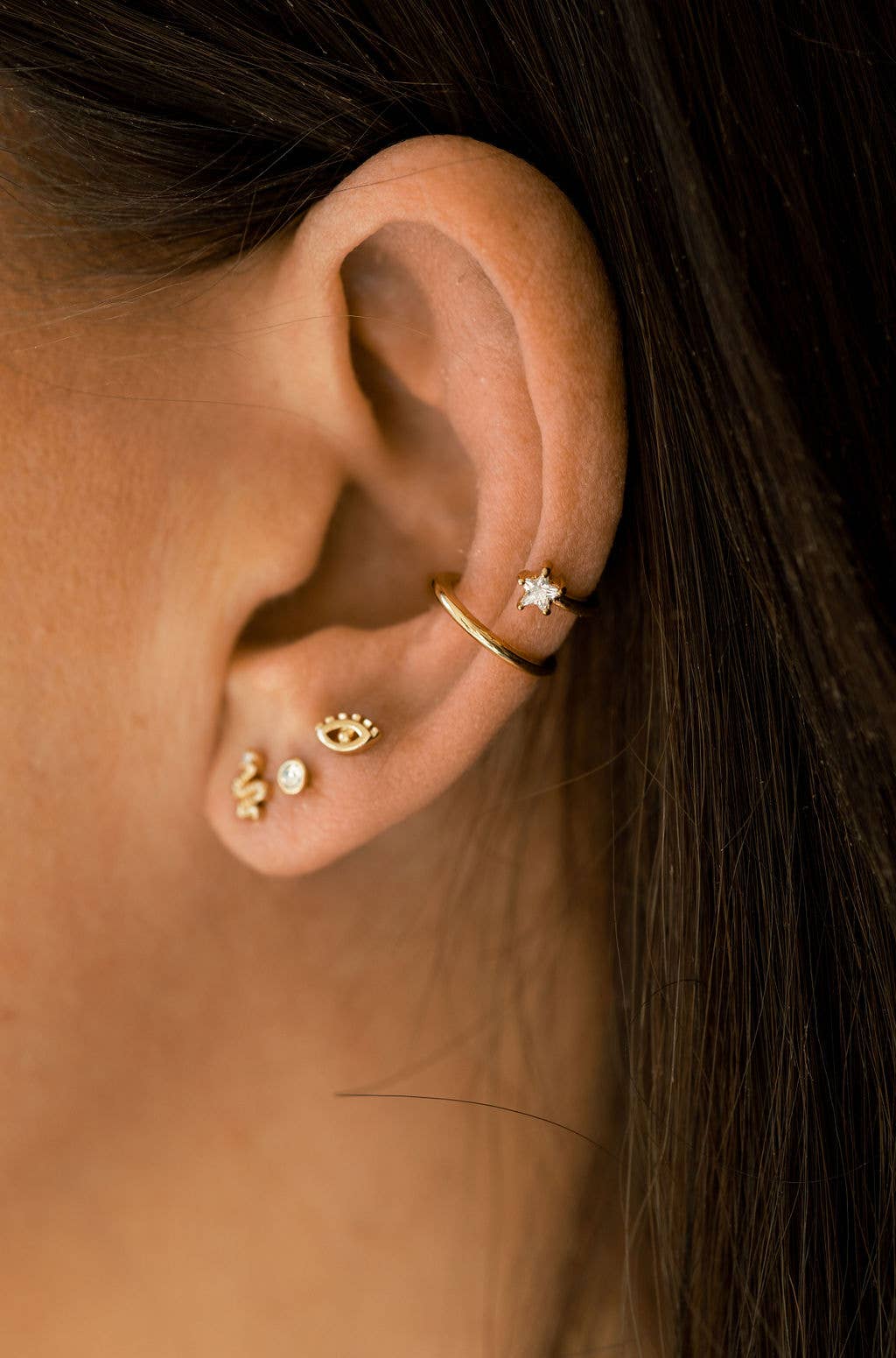 Land of Salt- Evil Eye Stud Earring in Gold