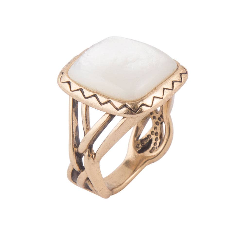 Barse Jewelry- Wave of Mother of Pearl Ring