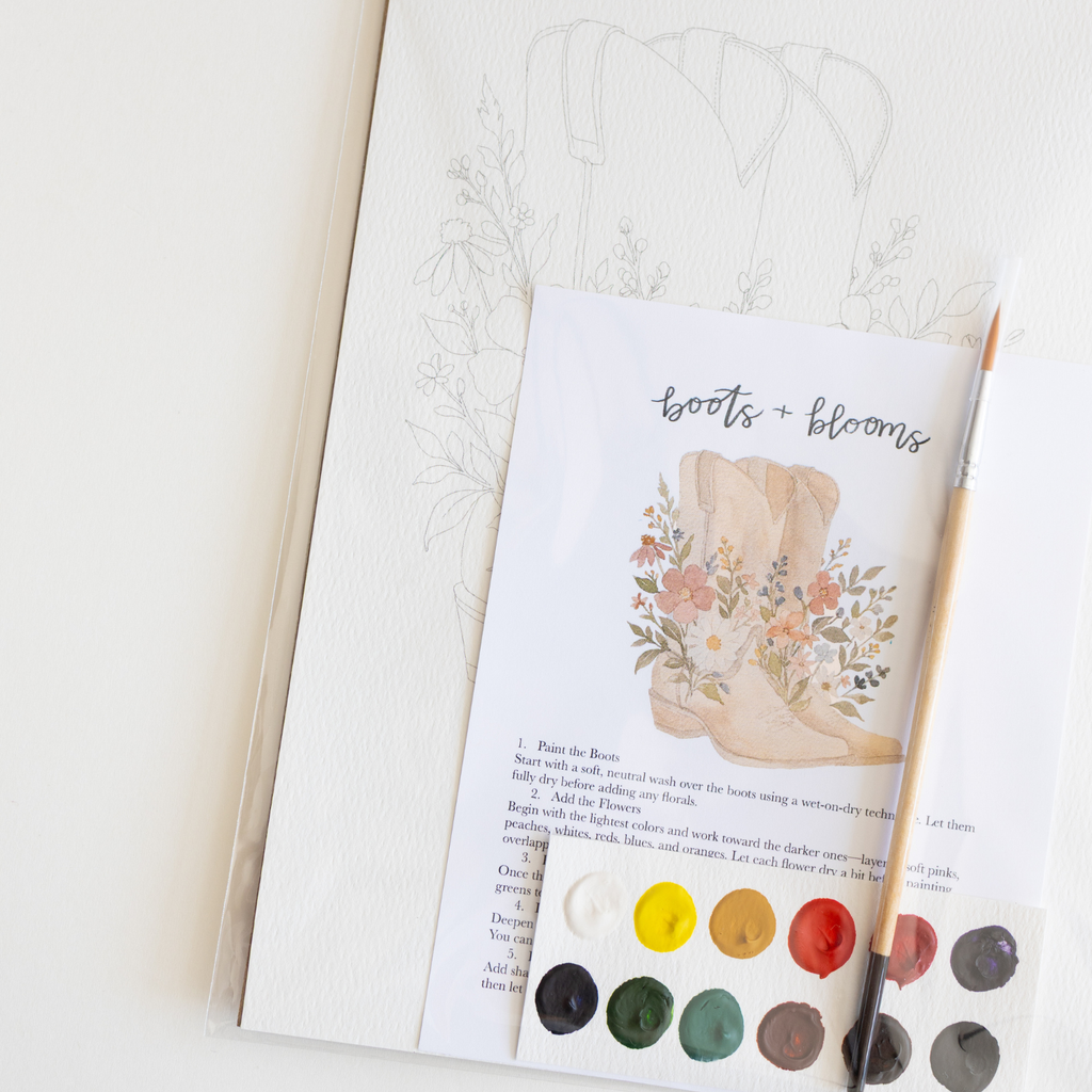 Bailey Rae Studio- Boots & blooms - watercolor kit