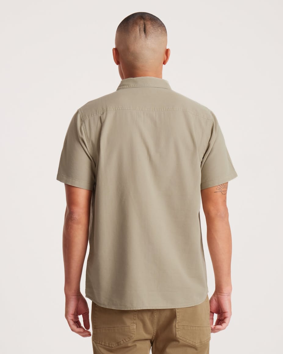 Roark- Made To Fade Short Sleeve Button Up Shirt in Washed Sage