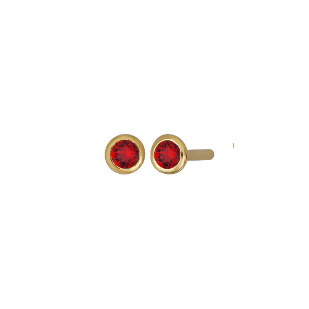 Land of Salt- Birthstone Stud Earrings in Gold - Choose Stone