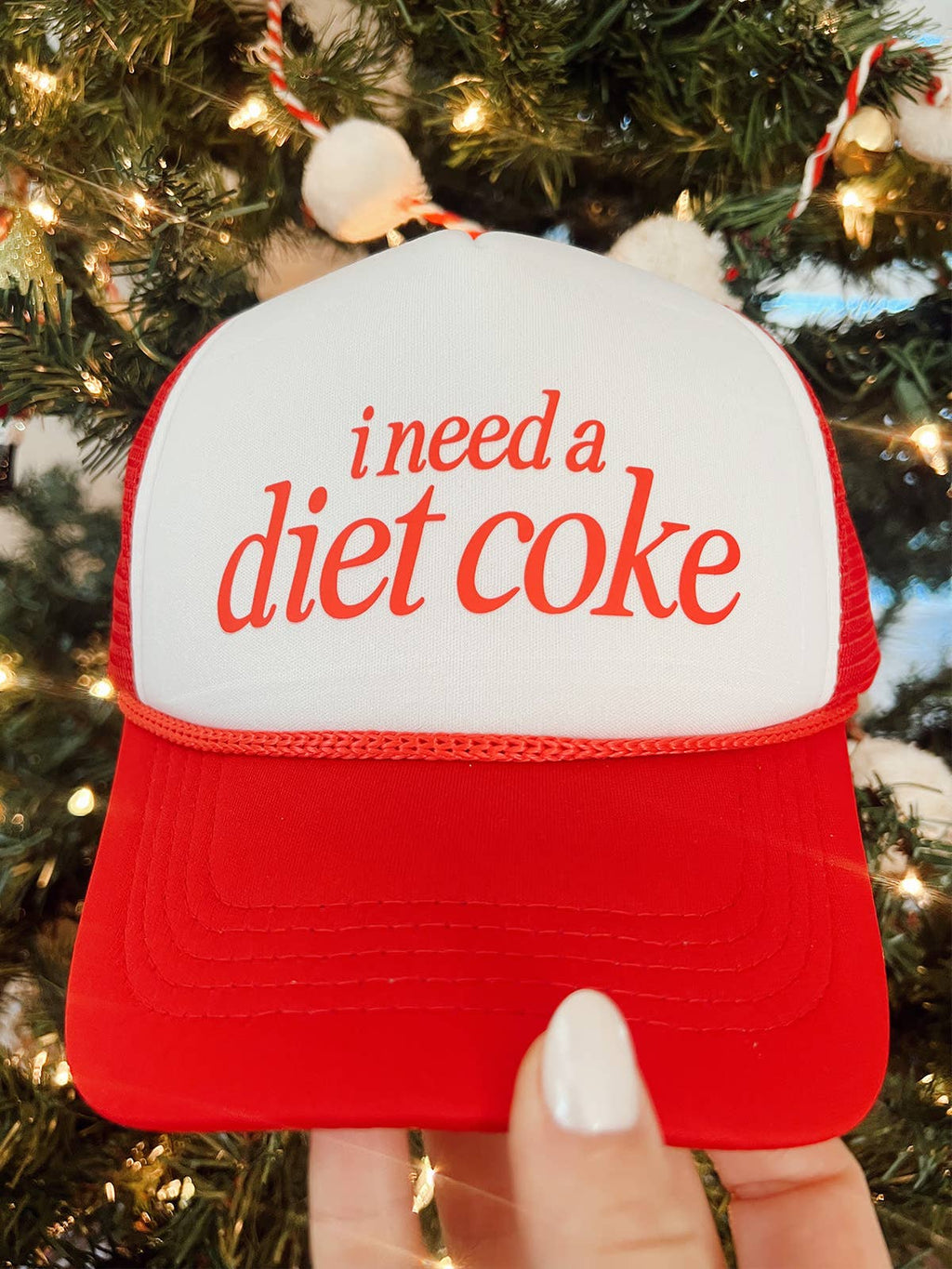 Maddon and Co.- I Need a Diet Coke Trucker Hat - Red & White