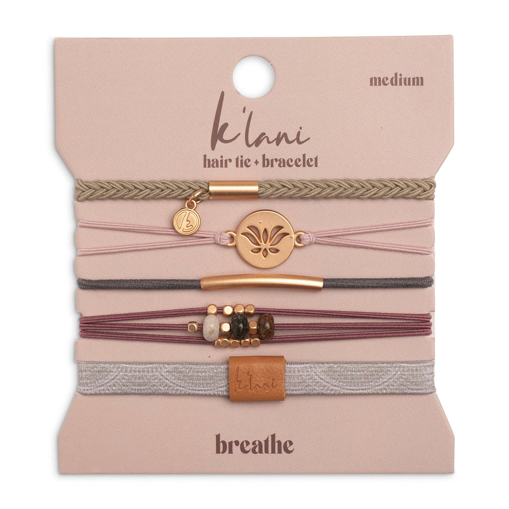 K'Lani- "Breathe" Lotus Flower Yoga Inspired Hair Tie Bracelets
