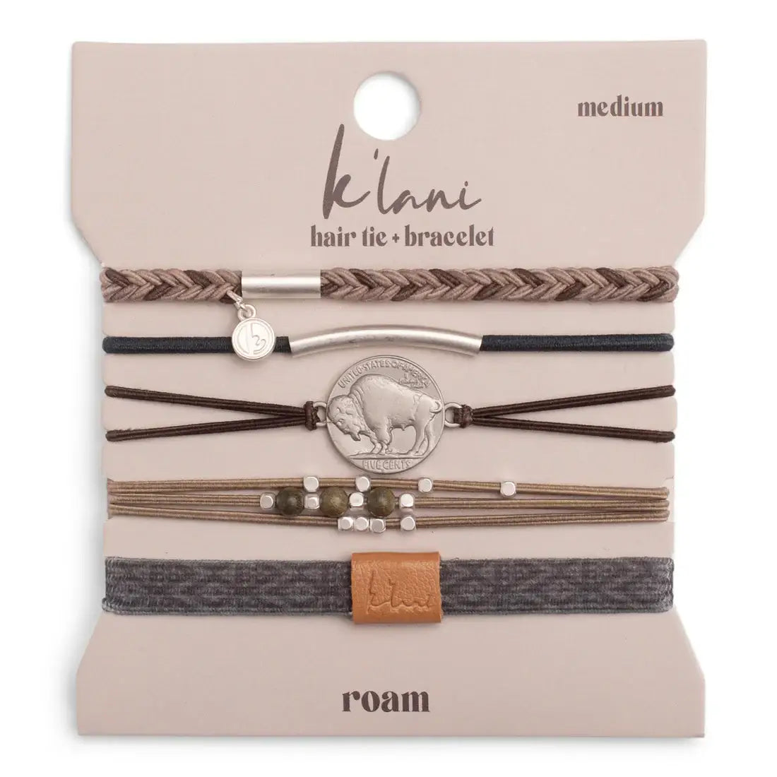 K'Lani- "Roam" Earthy Buffalo Hair Tie Bracelets
