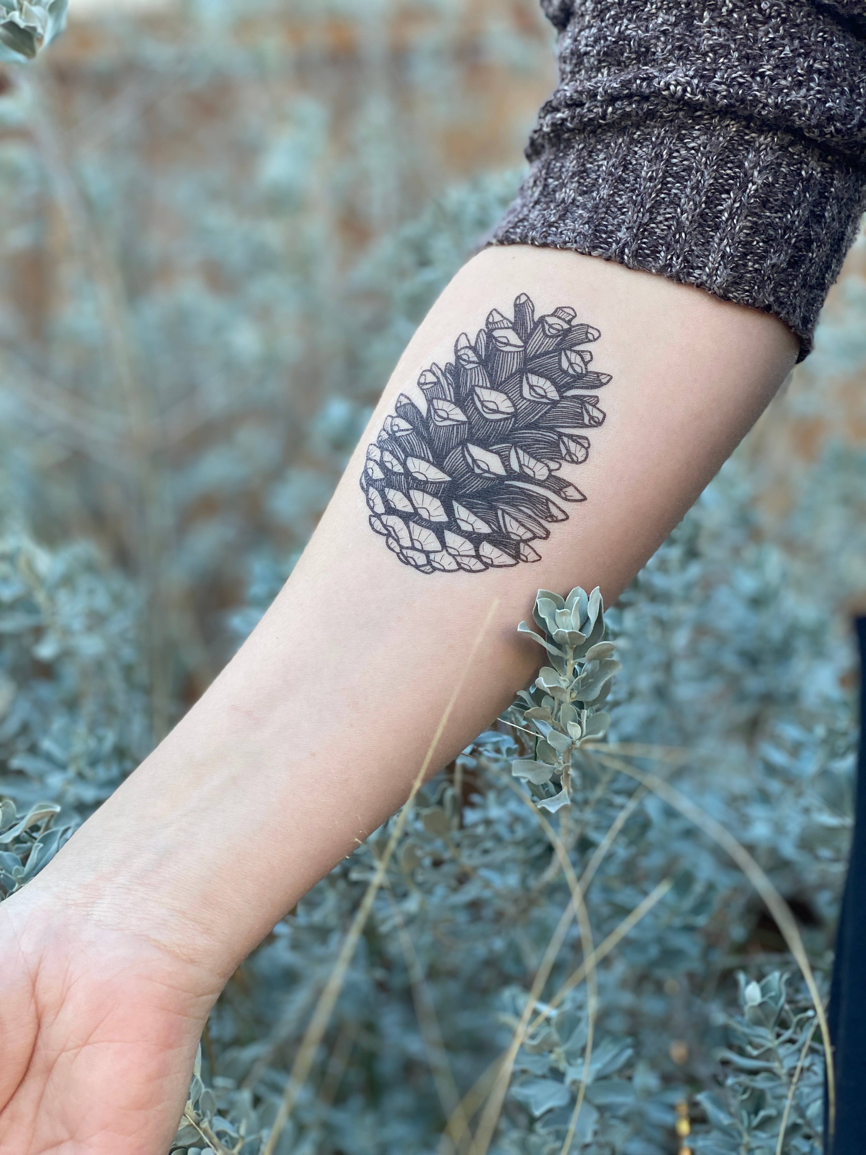 NatureTats- Pinecone Temporary Tattoo