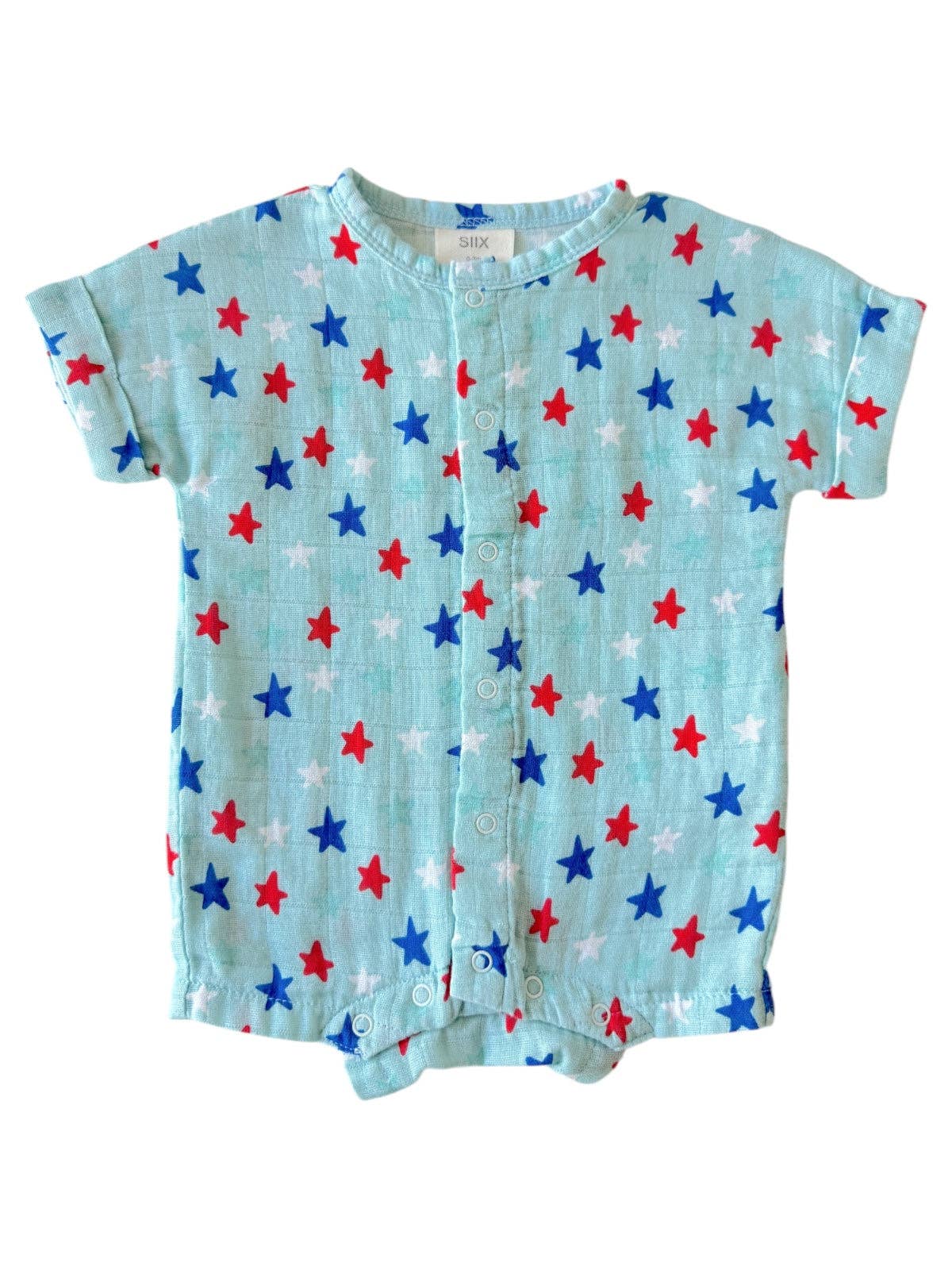 SIIX Collection- Splendid Stars Blue / Muslin Henley Shortall