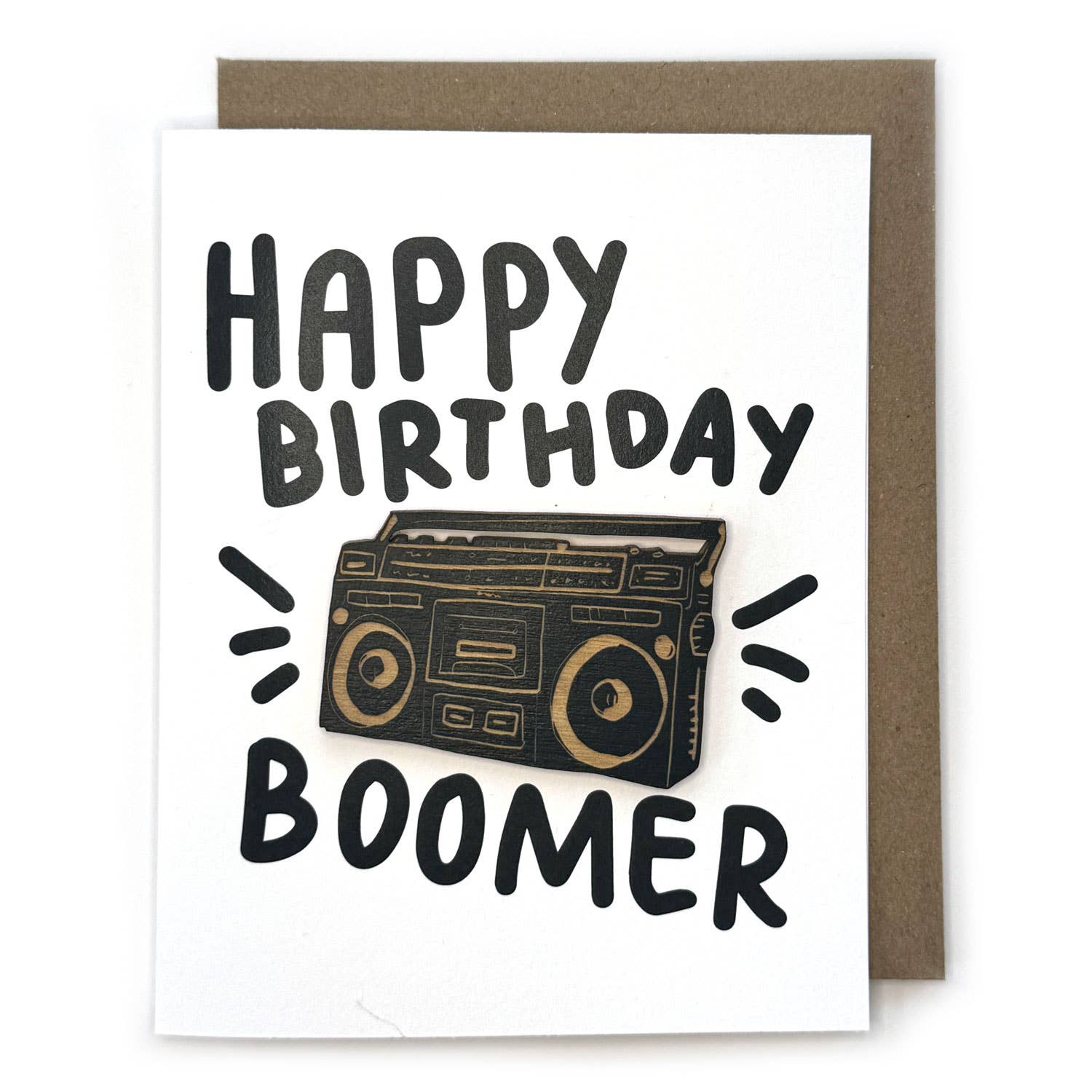 SnowMade- Happy Birthday Boomer - Boom Box Magnet w/ Card