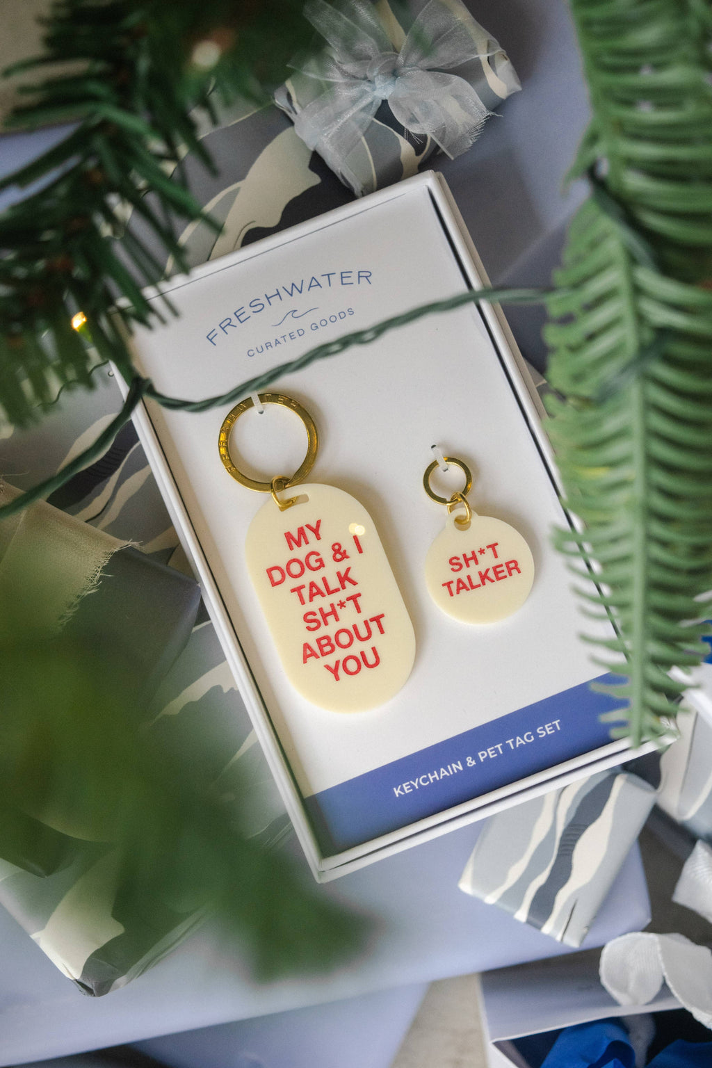 Freshwater Curated Goods- Sh*t Talker Keychain & Pet Tag Gift Set