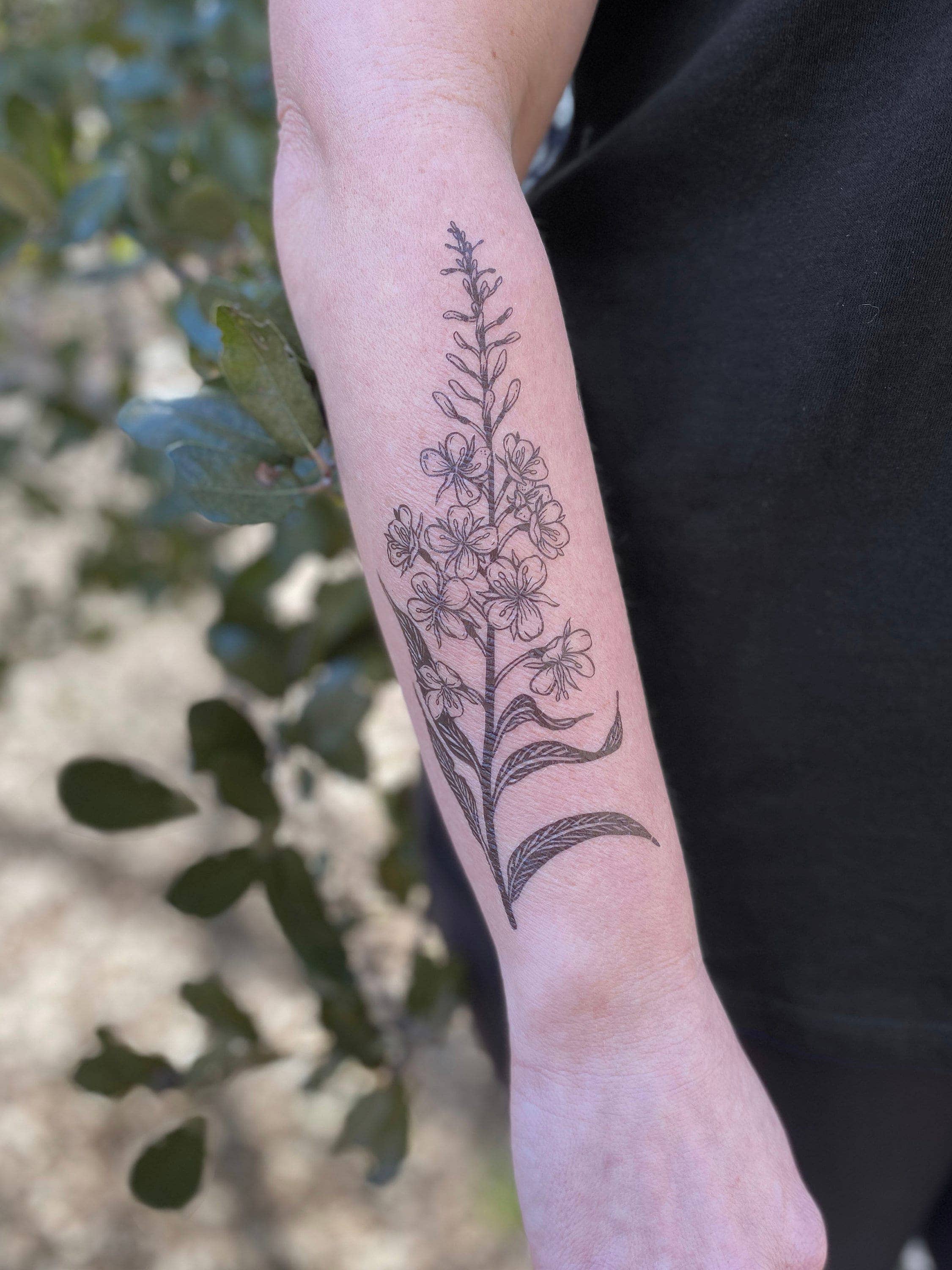 NatureTats - Fireweed Flower Temporary Tattoo