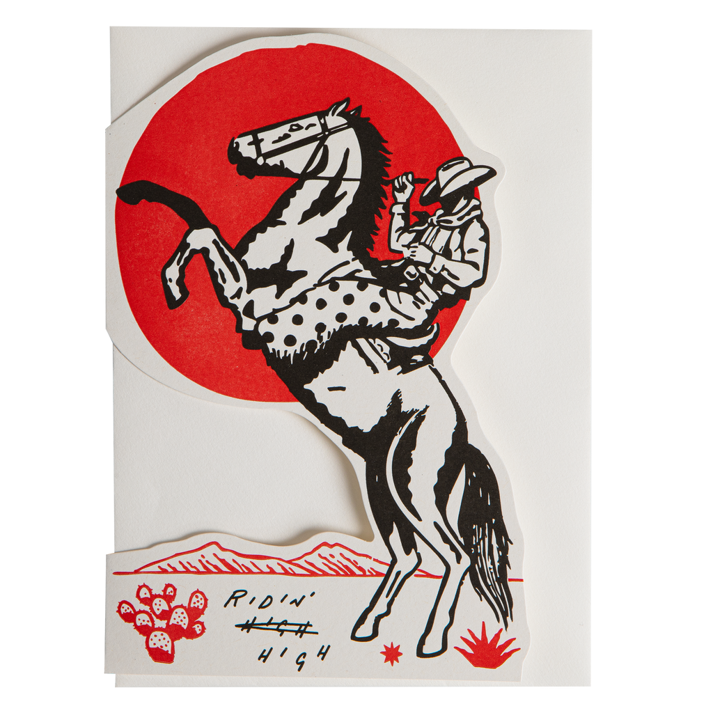 Archivist- Ridin' High Cowboy | Cut-Out - Greeting Card