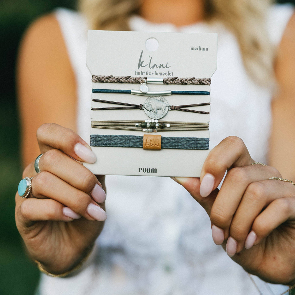 K'Lani- "Roam" Earthy Buffalo Hair Tie Bracelets