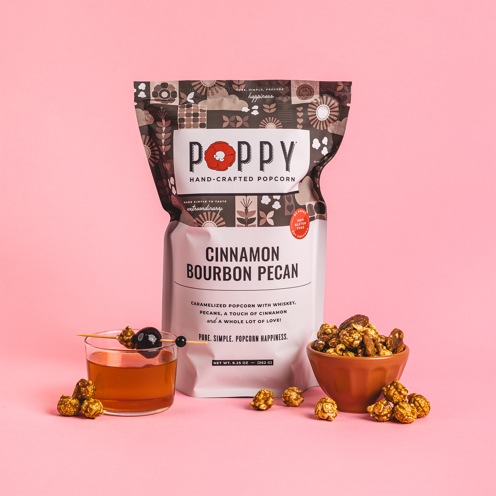 Poppy Popcorn- Cinnamon Bourbon Pecan Popcorn