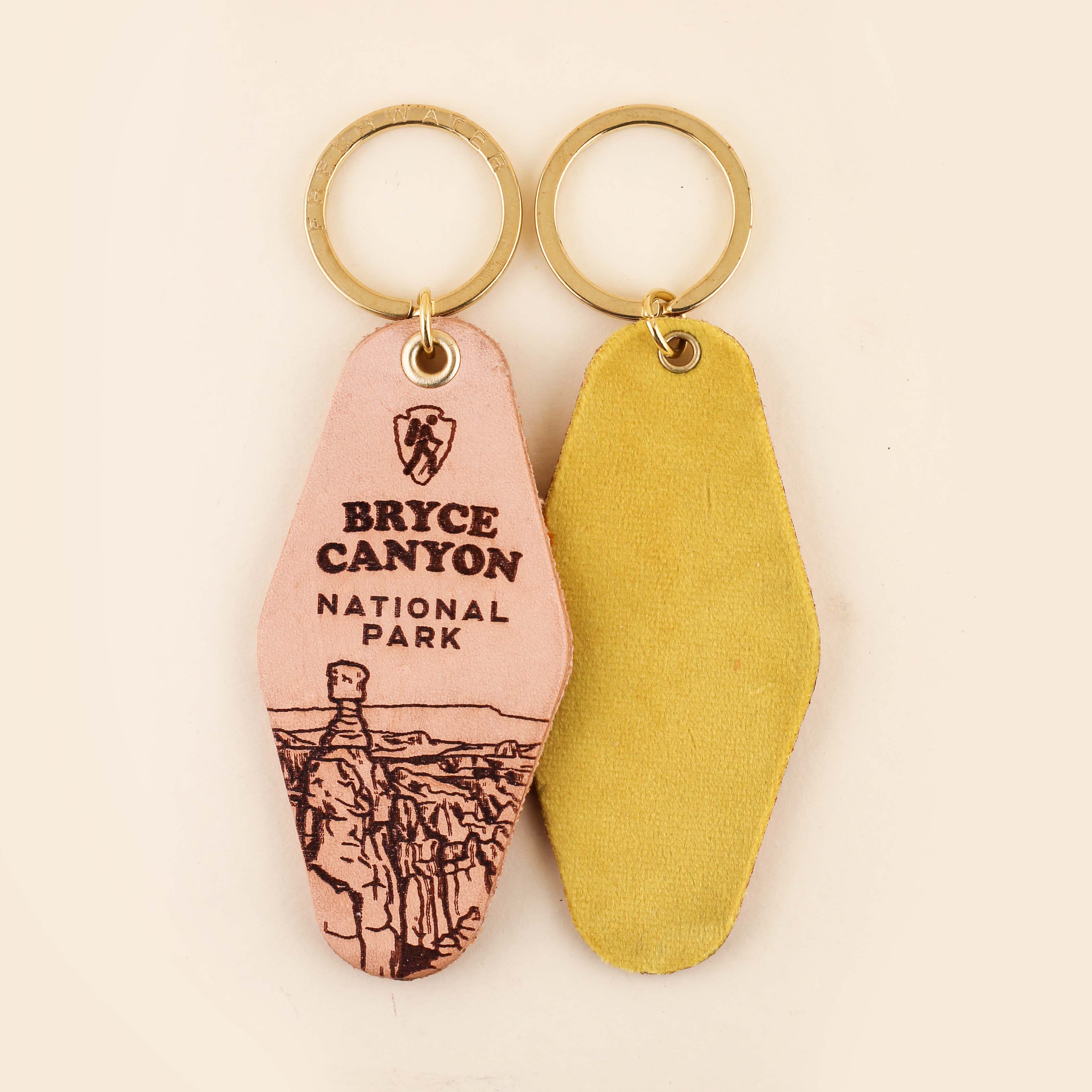 Freshwater Curated Goods- National Park Hotel Leather Keychain