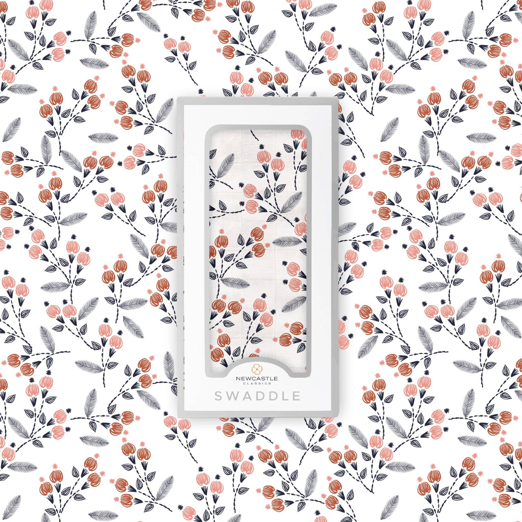 Newcastle Classics- Dahlia Floral Bamboo Swaddle