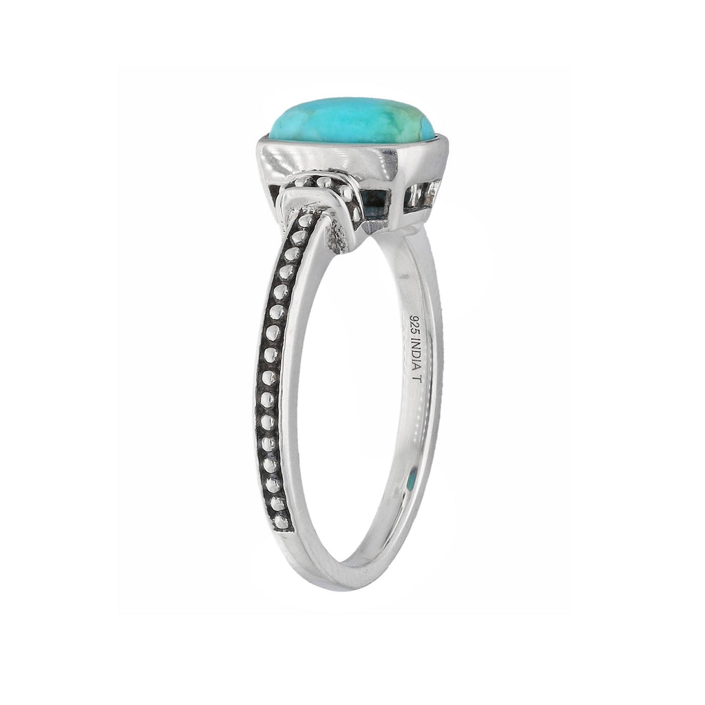 Tiramisu- Sterling Silver Mohave Turquoise Solitaire Ring