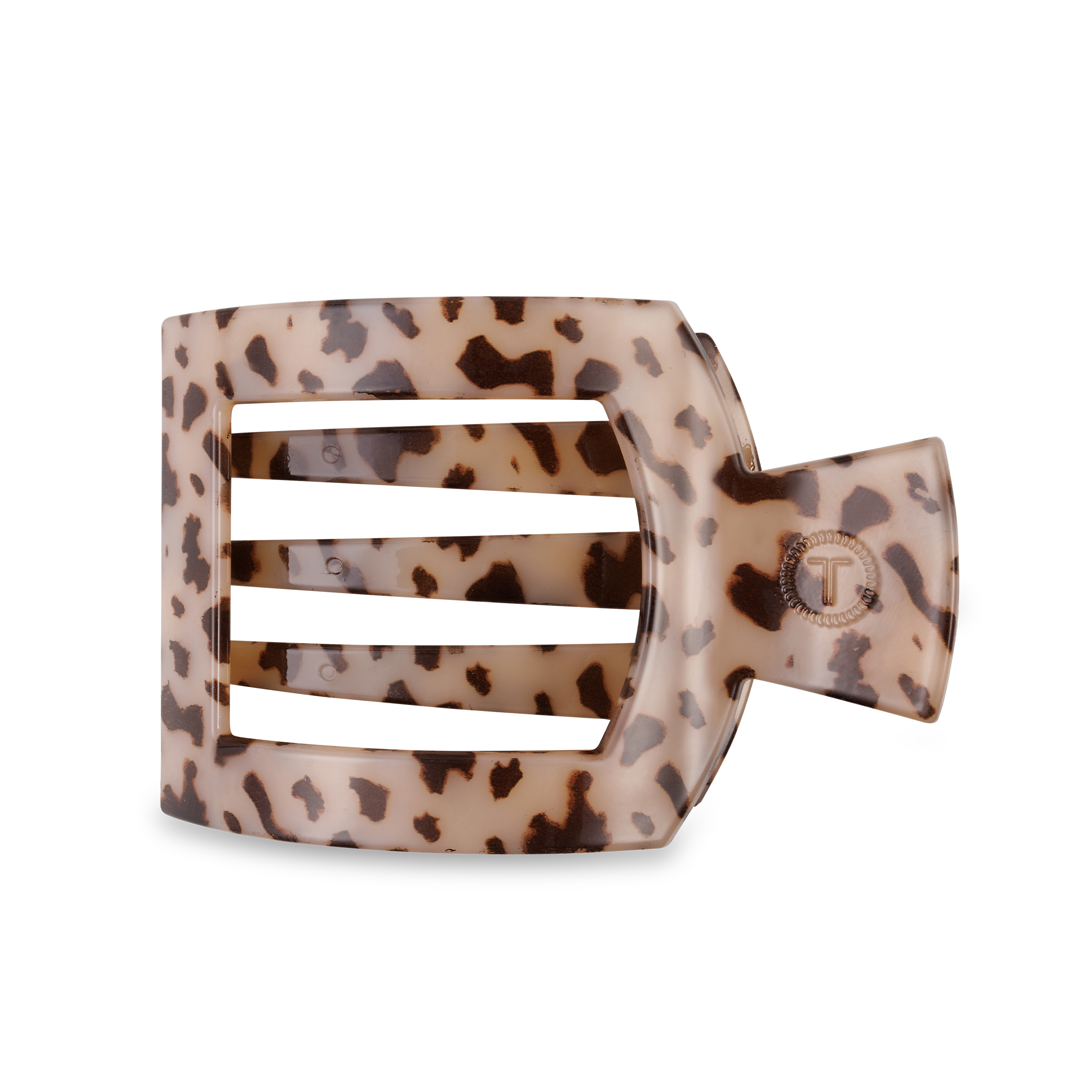TELETIES- Square Flat Hair Clip | Large | Blonde Tortoise