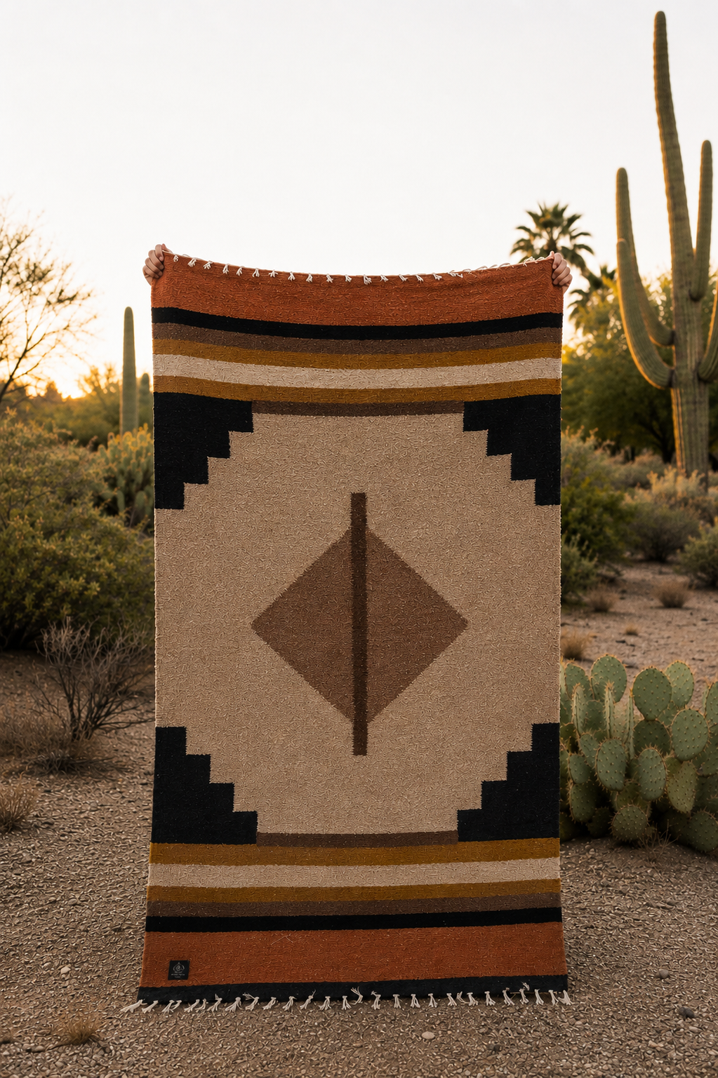 Tribe and True- Adobe Eclipse (Sandstone) // Handwoven Blanket