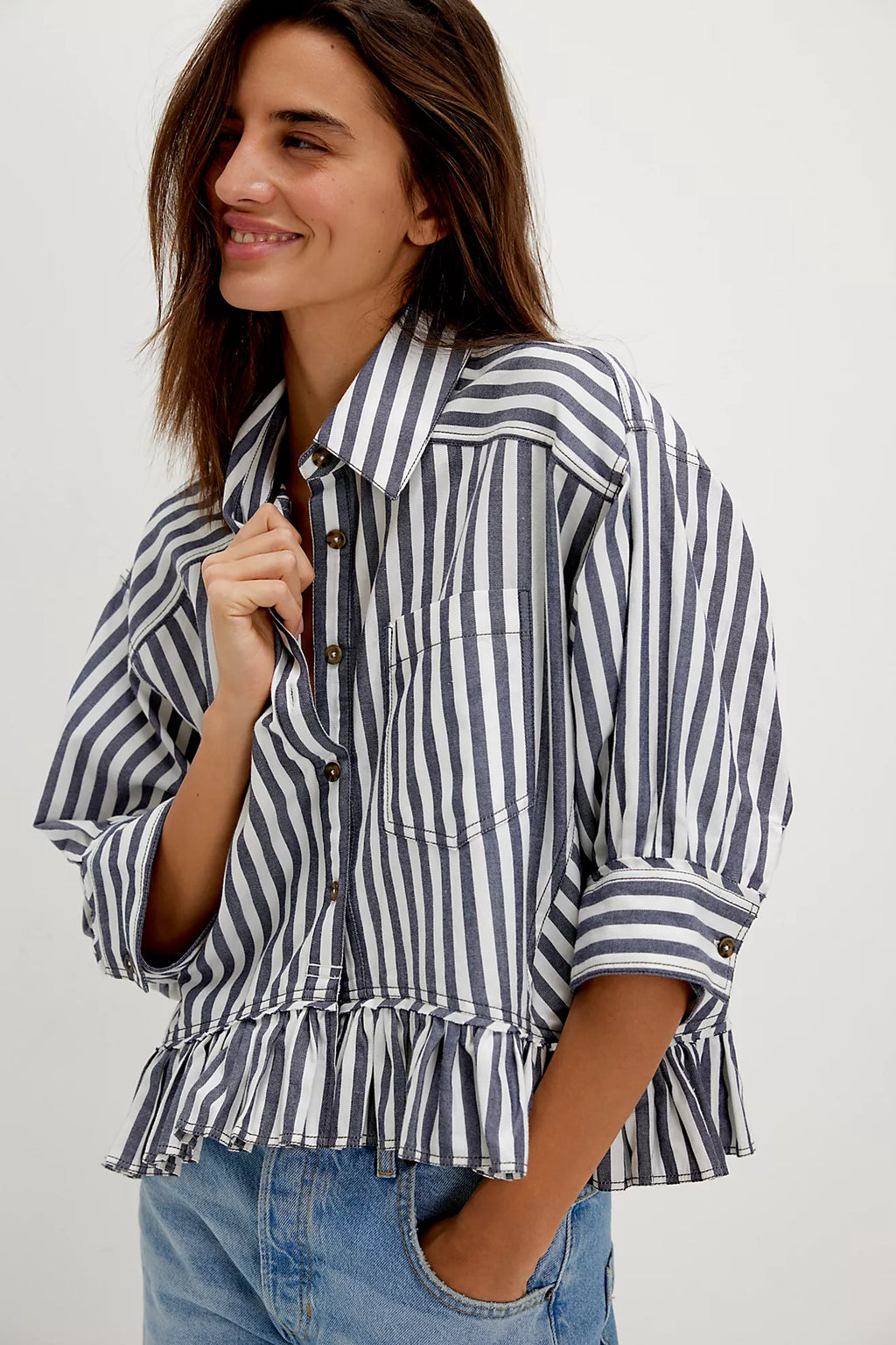 Free People- We The Free Bailey Stripe Shirt