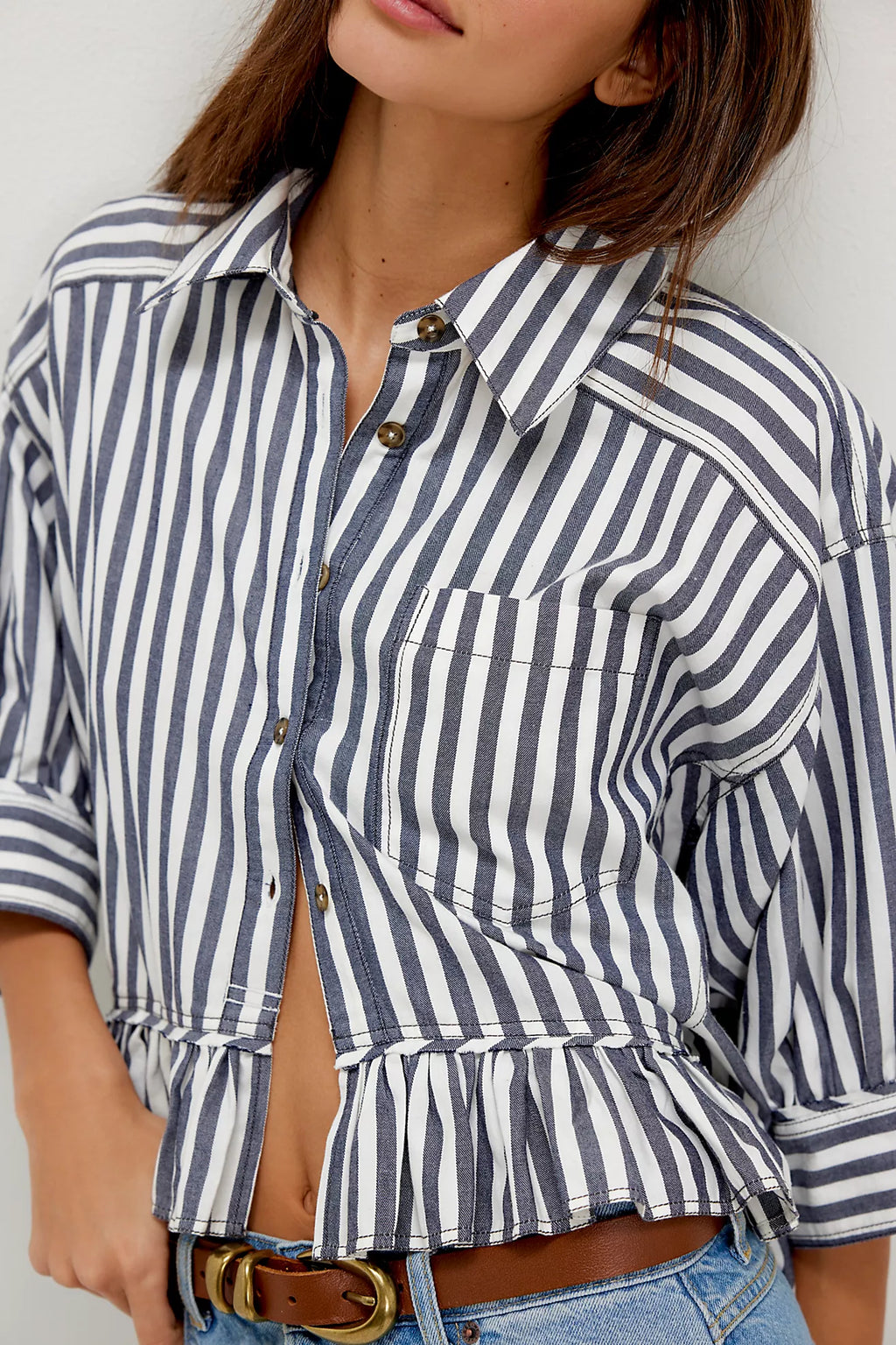 Free People- We The Free Bailey Stripe Shirt