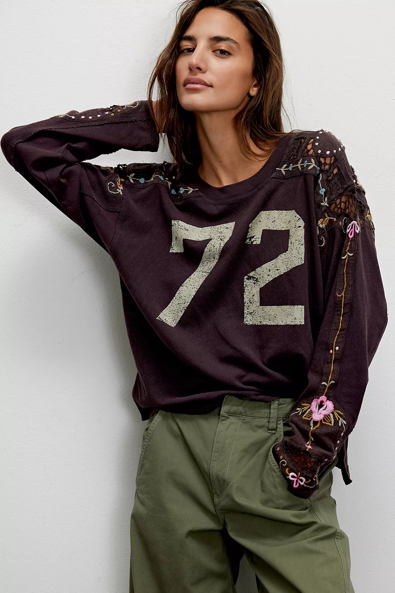Free People- We The Free Lilith Tee Chocolate