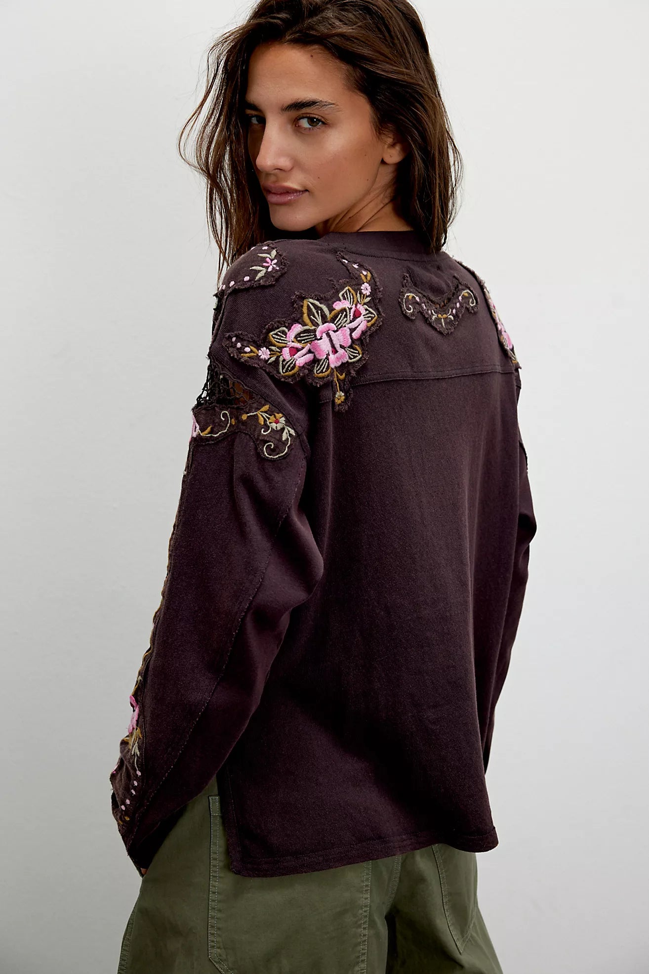 Free People- We The Free Lilith Tee Chocolate