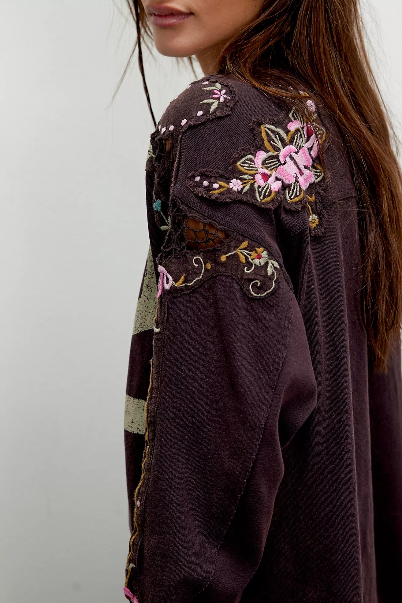 Free People- We The Free Lilith Tee Chocolate