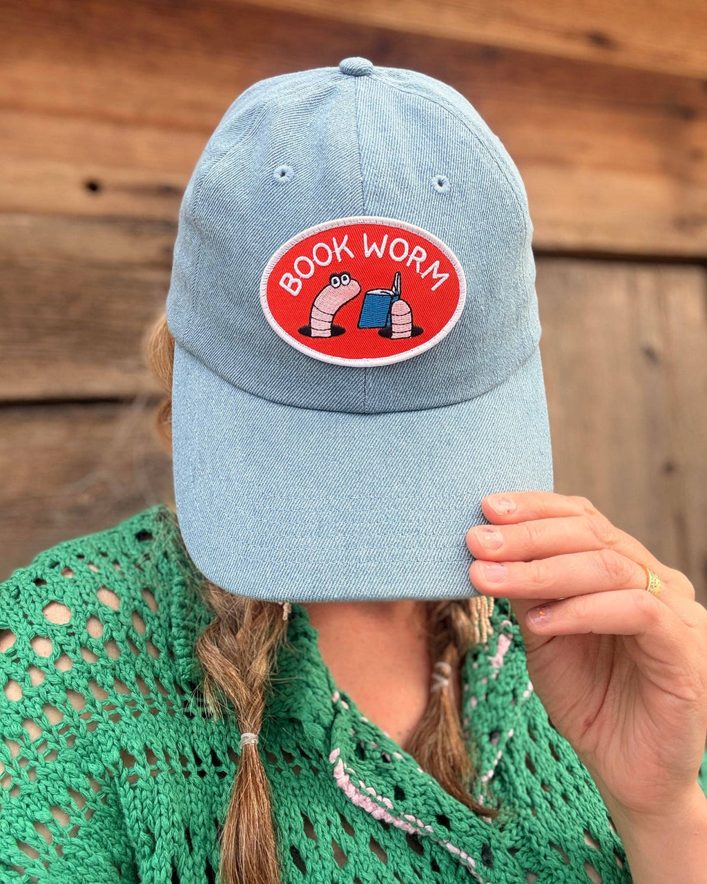 Trek Light- 100% Cotton Denim Dad Hat | Book Worm