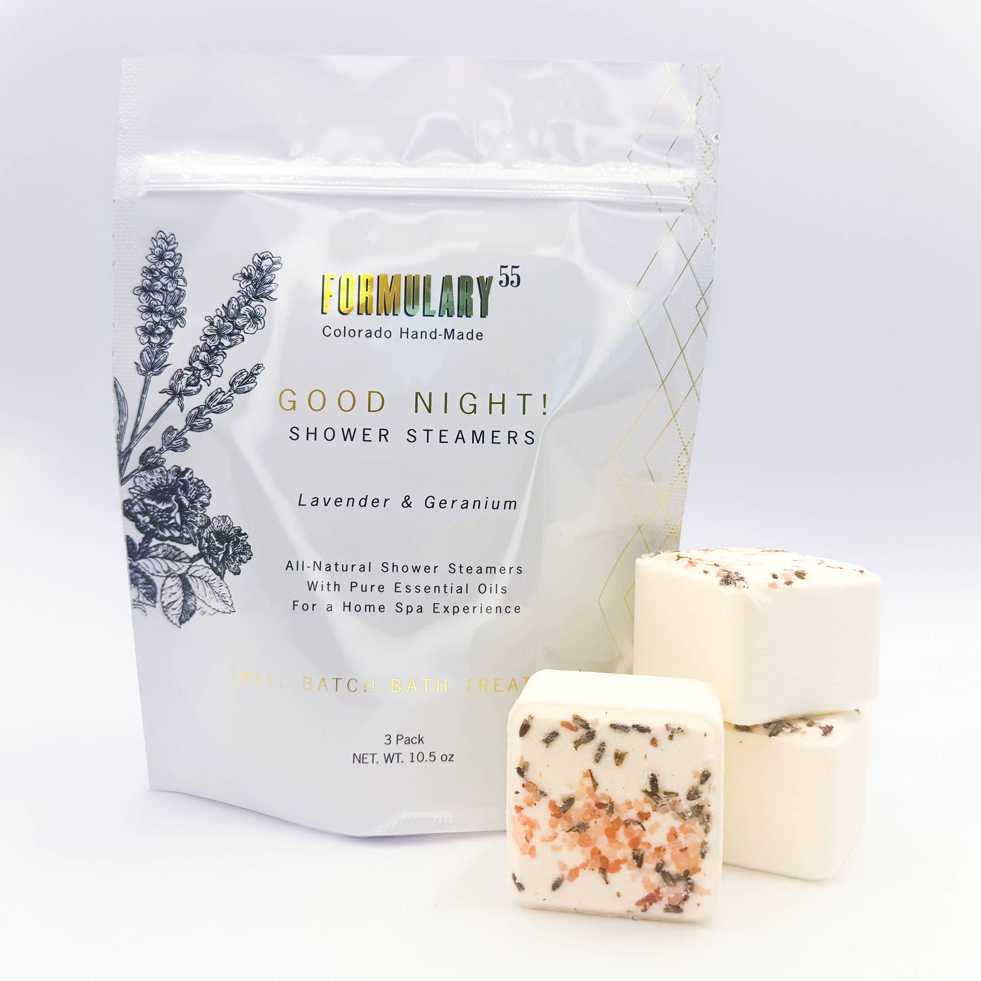 Formulary 55- Good Night Shower Steamers - Lavender & Geranium