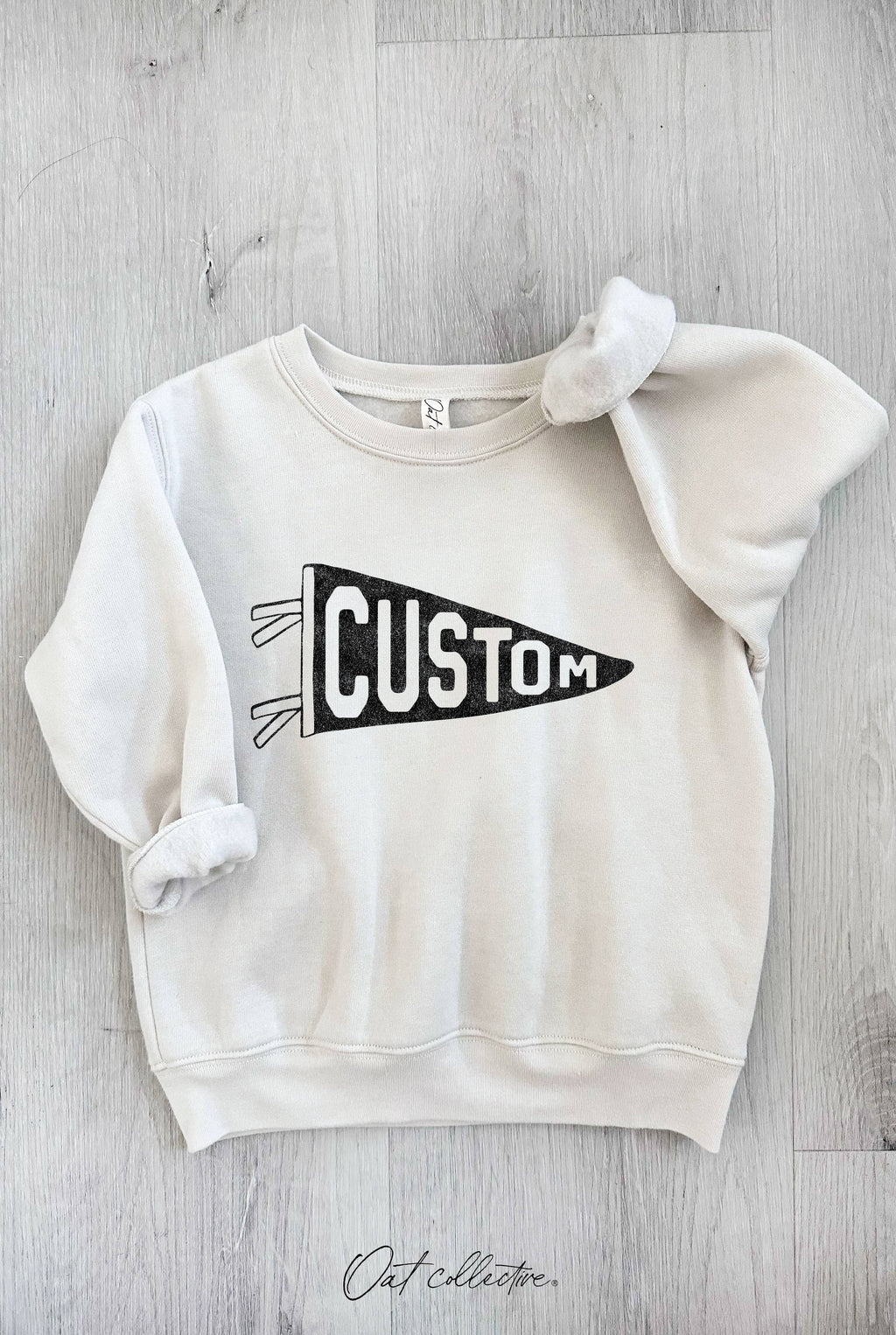 Oat Collective- Rise and Wander Pennant Toddler Graphic Sweatshirt