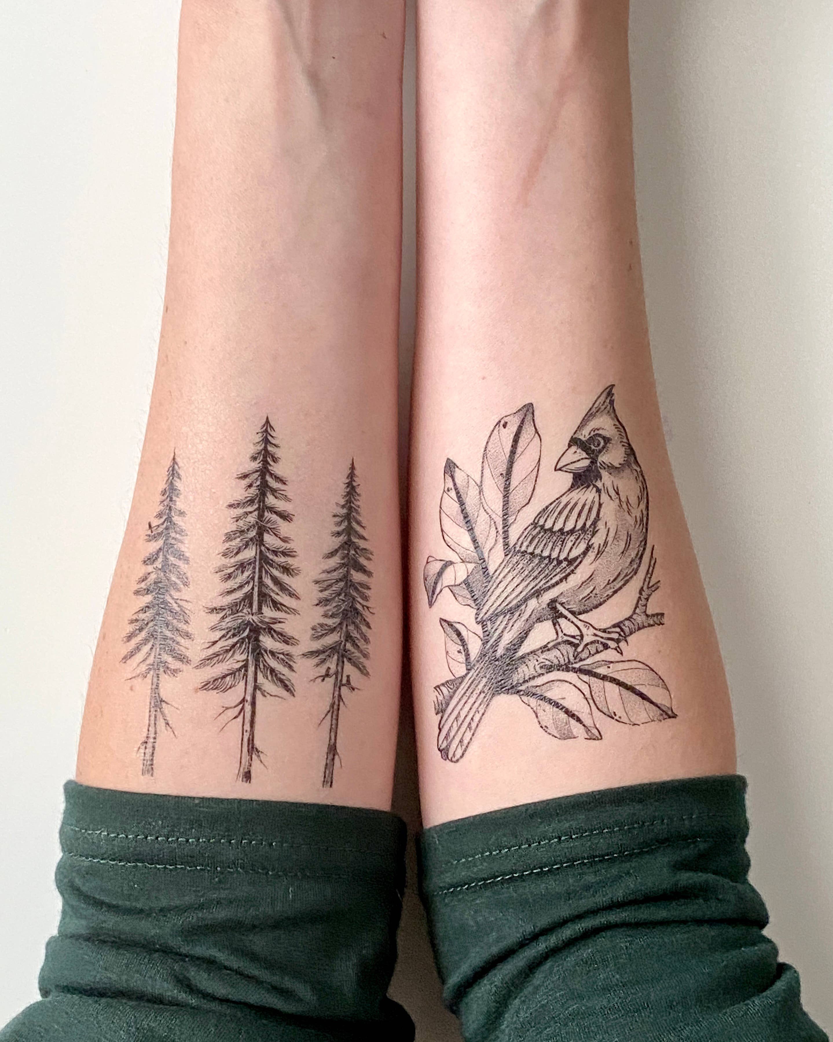 NatureTats - Pine Trees Temporary Tattoo