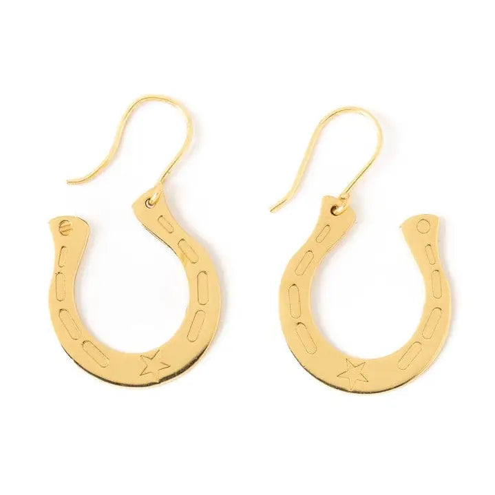 Ink + Alloy- Madison Horseshoe Dangle Earrings Brass