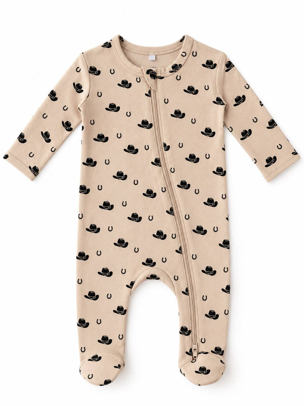 SIIX Collection- Cowboy Hats / Organic Cotton 2-Way Zip Footie