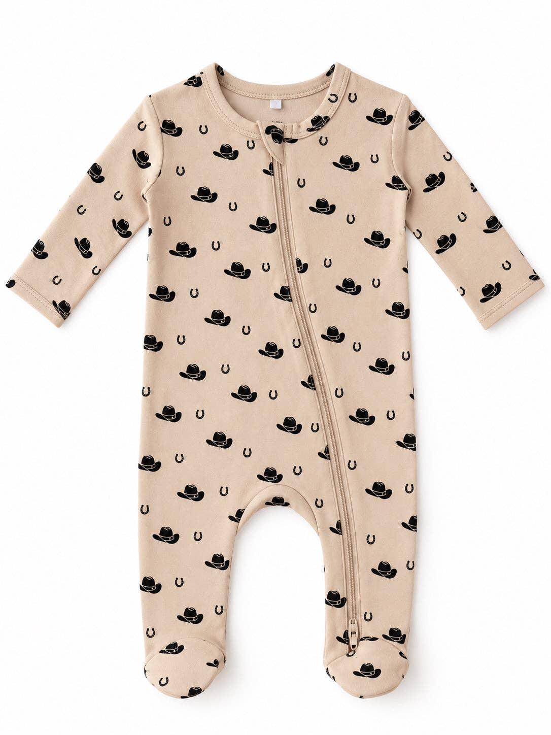 SIIX Collection- Cowboy Hats / Organic Cotton 2-Way Zip Footie