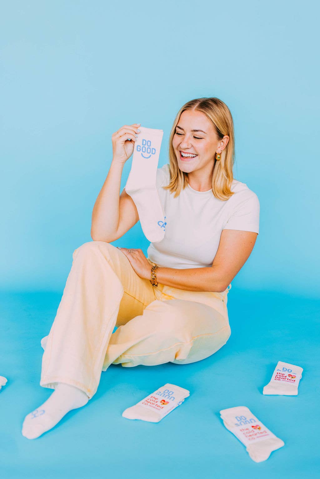Cold Heart Collective- Cute Do Good Smiley Crew Socks