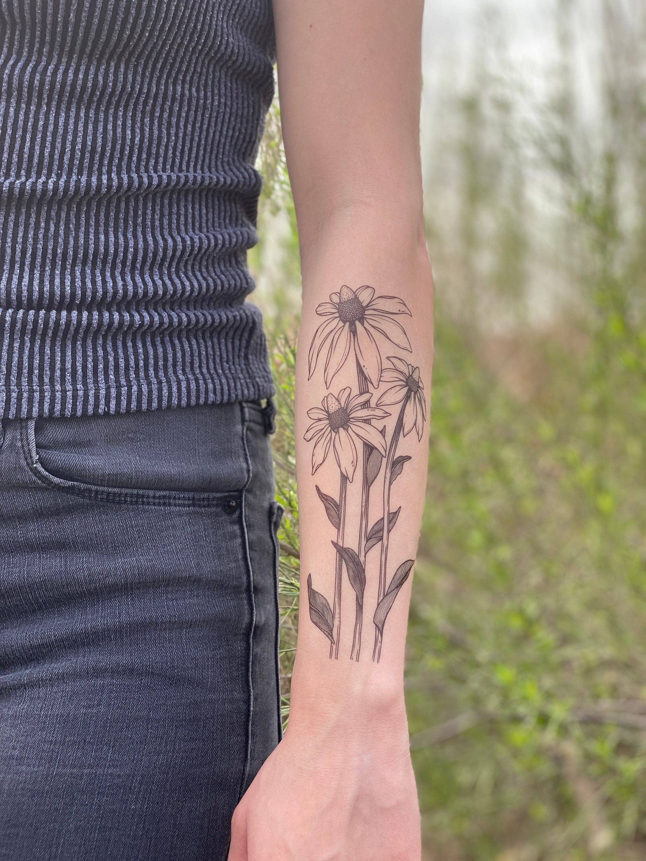 NatureTats - Coneflower Temporary Tattoo