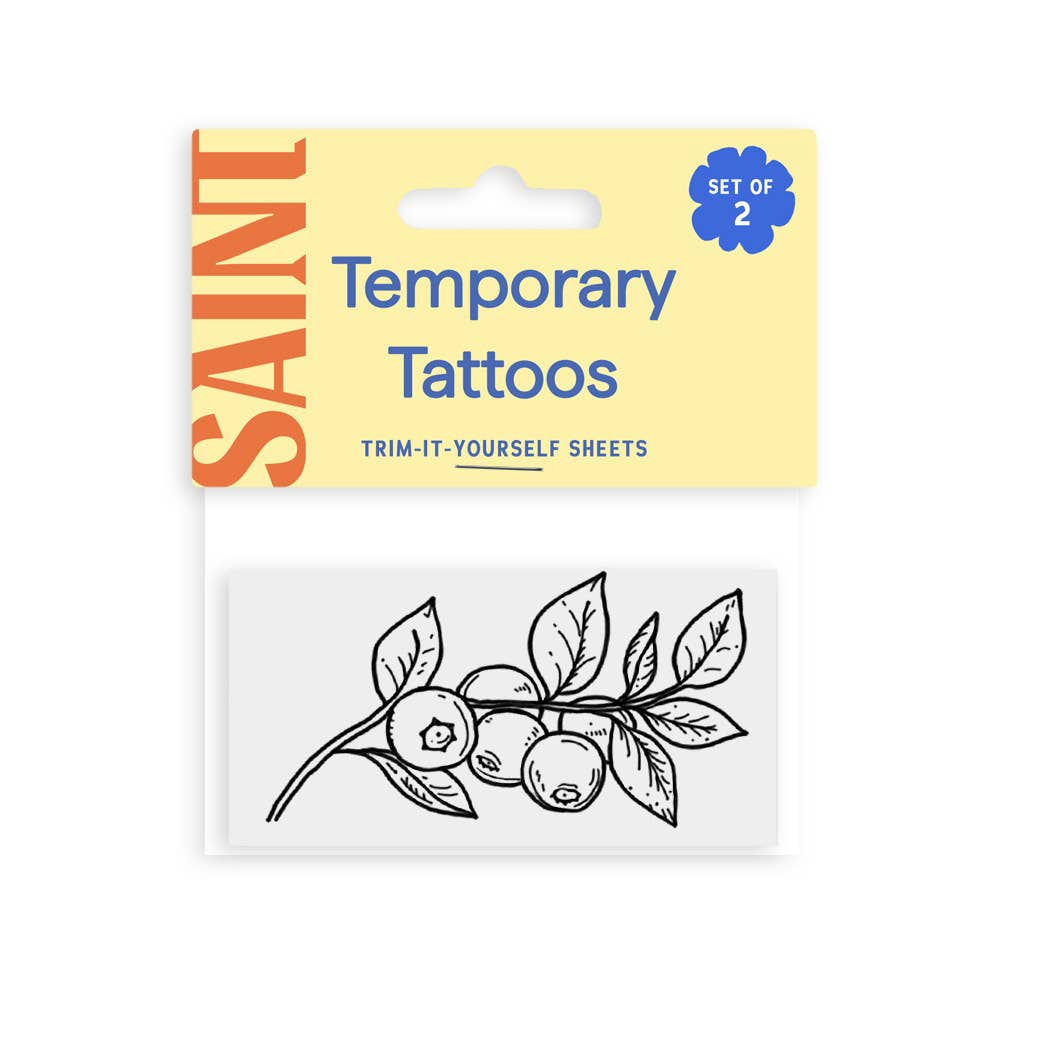 Saint Tattoos- Blueberry Branch Temporary Tattoos