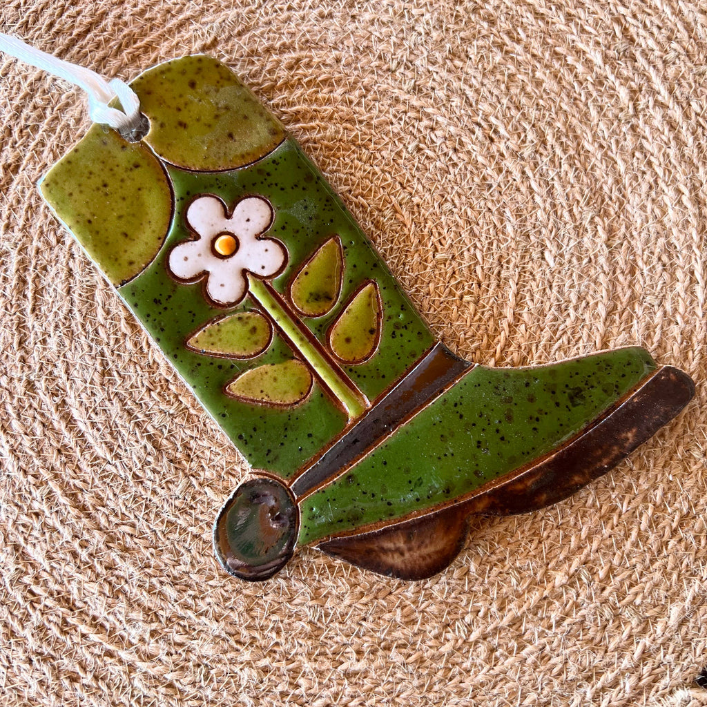 Tough Kitty- Ceramic Western Boot Ornaments