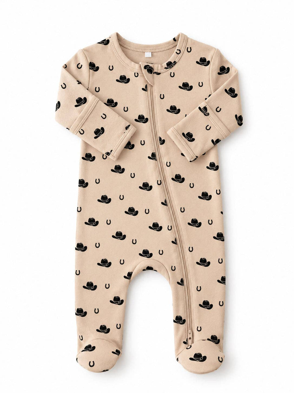 SIIX Collection- Cowboy Hats / Organic Cotton 2-Way Zip Footie
