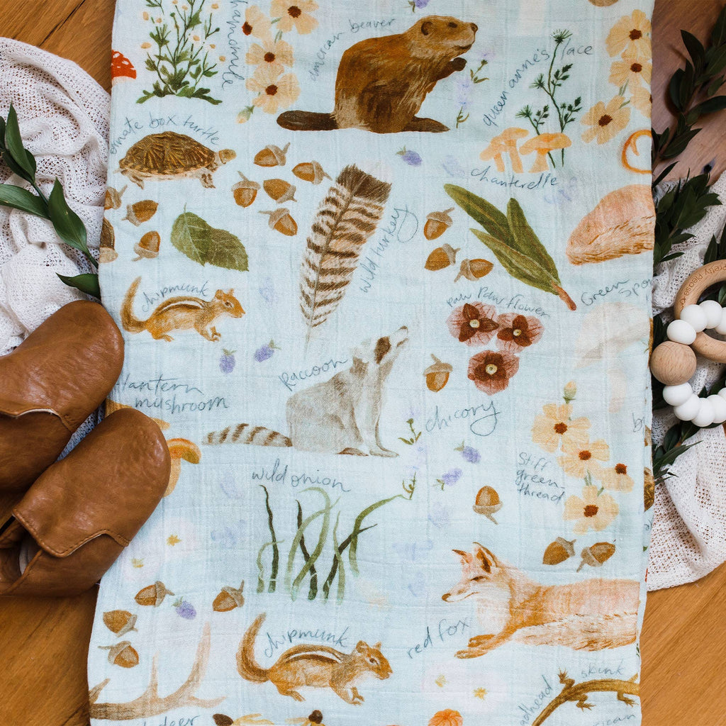 1Canoe2- Flora & Fauna Baby Swaddle