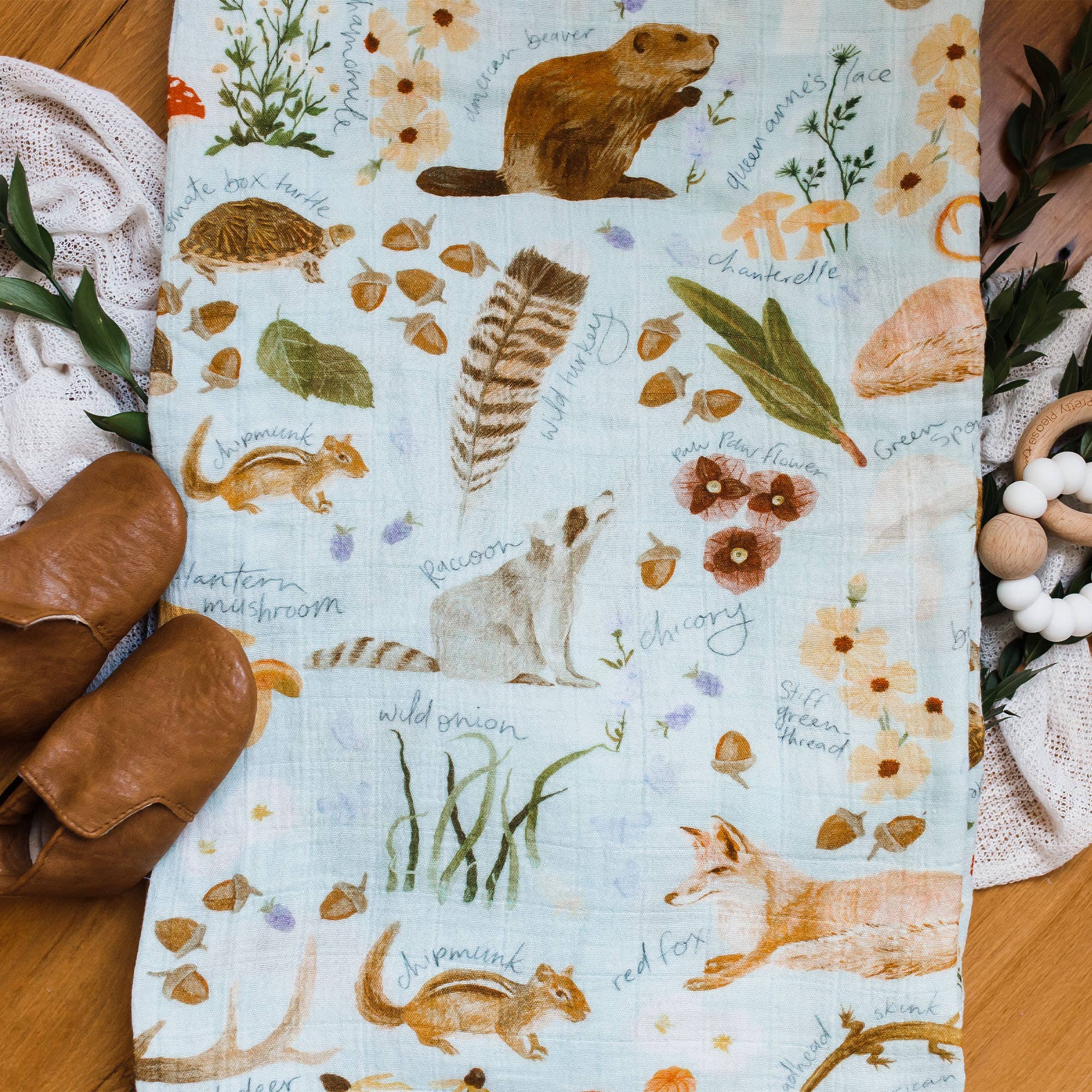 1Canoe2- Flora & Fauna Baby Swaddle