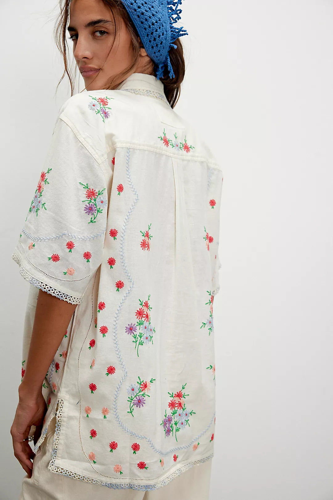 Free People- Emma Embroidered Top