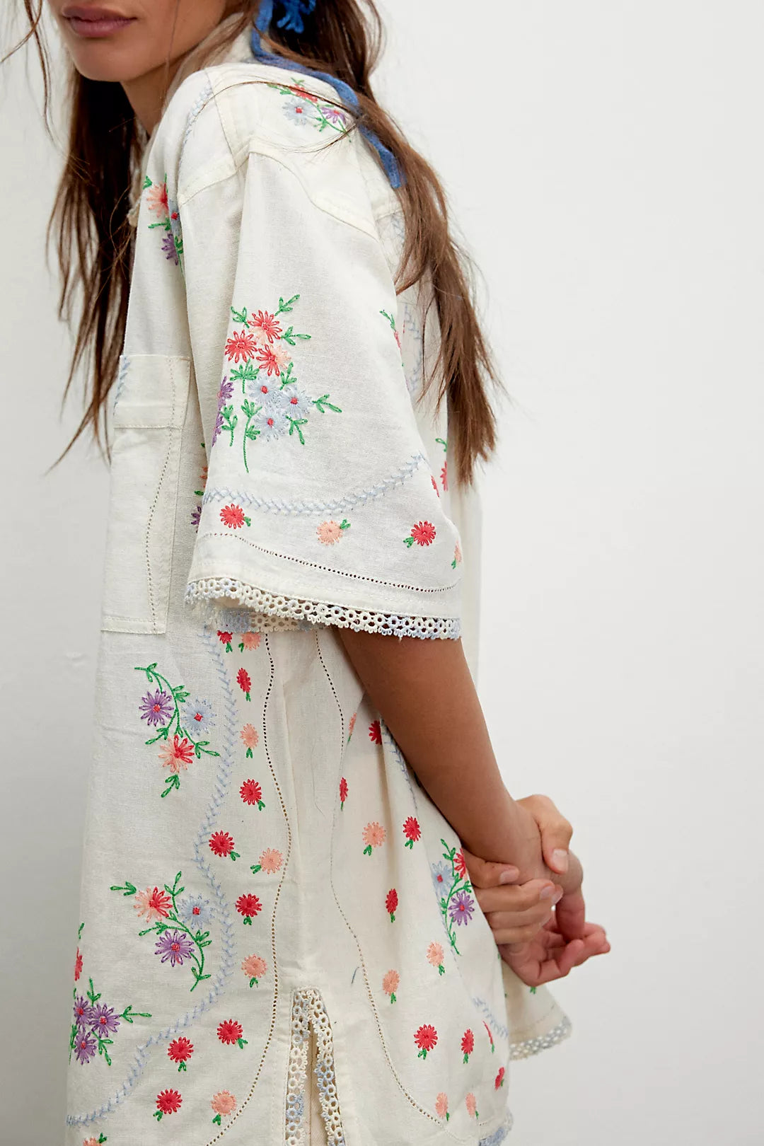 Free People- Emma Embroidered Top
