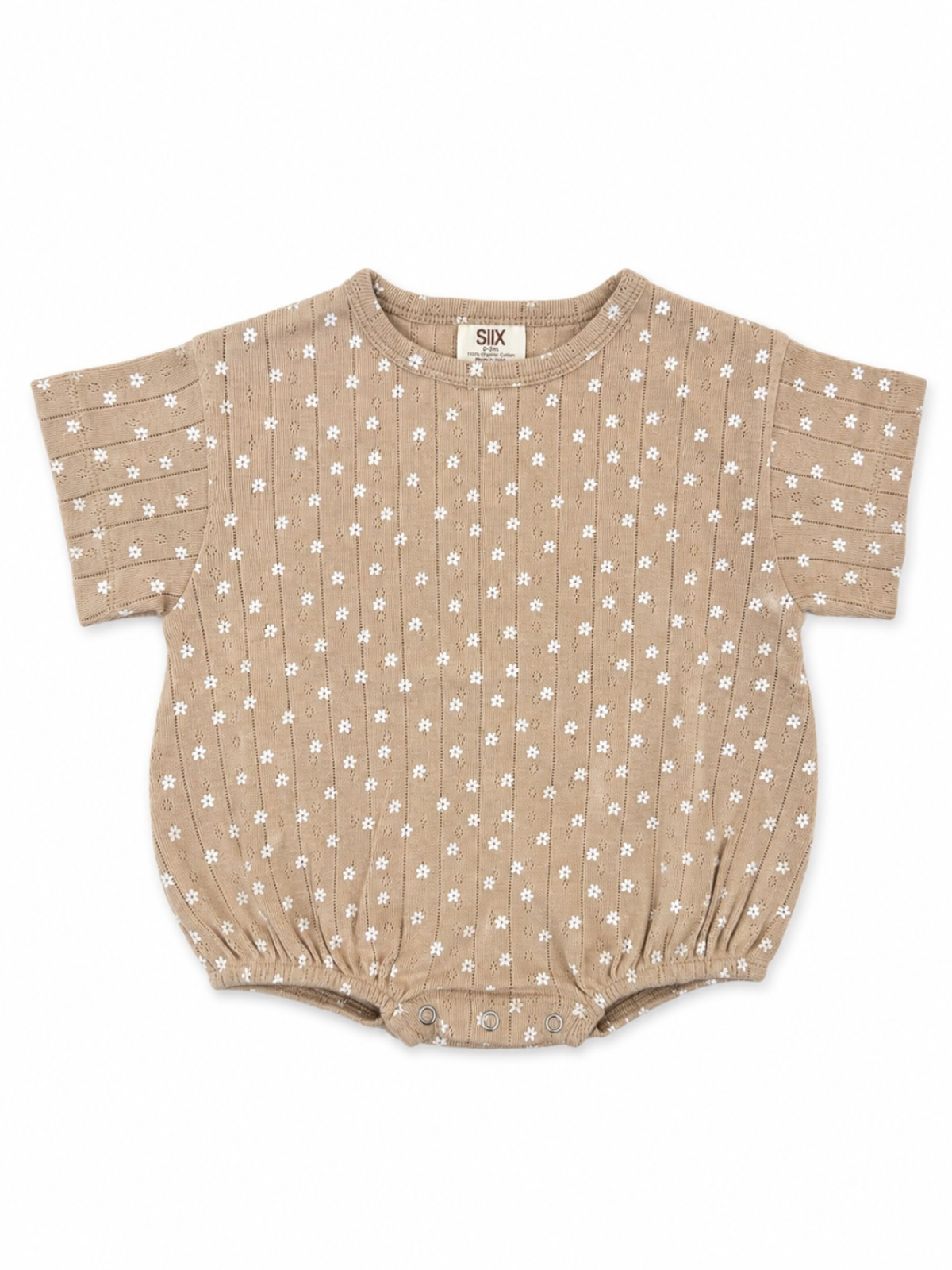 SIIX Collection- Almond Bloom / Organic Pointelle T-Shirt Bubble