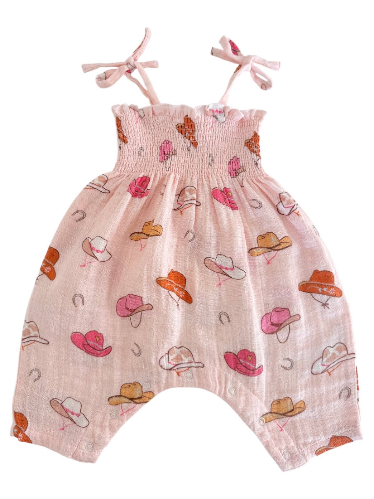SIIX Collection- Western Pink / Muslin Smocked Jumpsuit