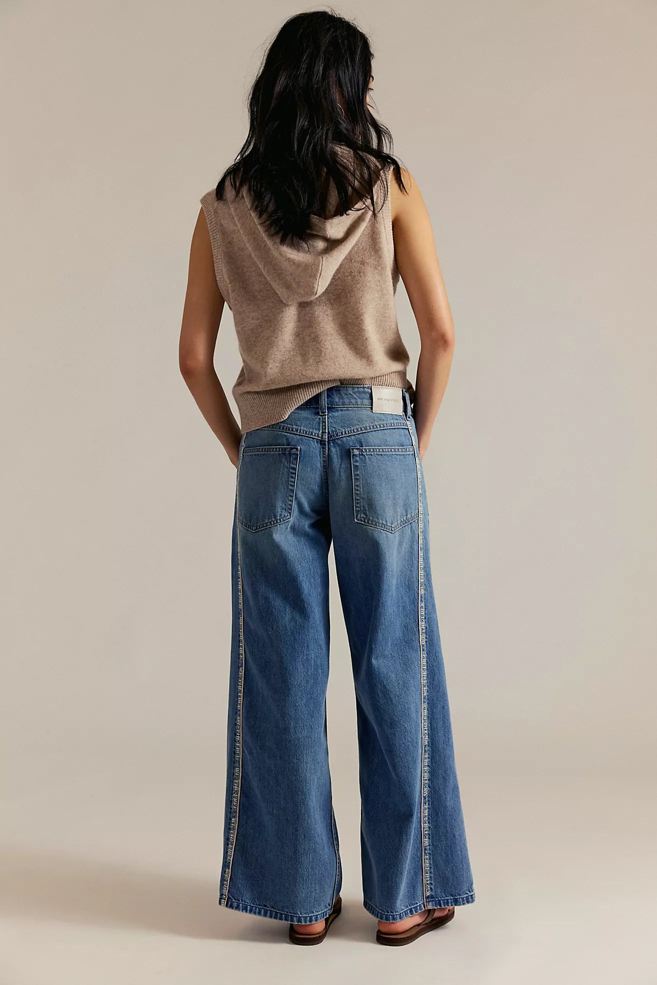 Free People- We The Free On The Edge Selvedge Wide-Leg Jeans